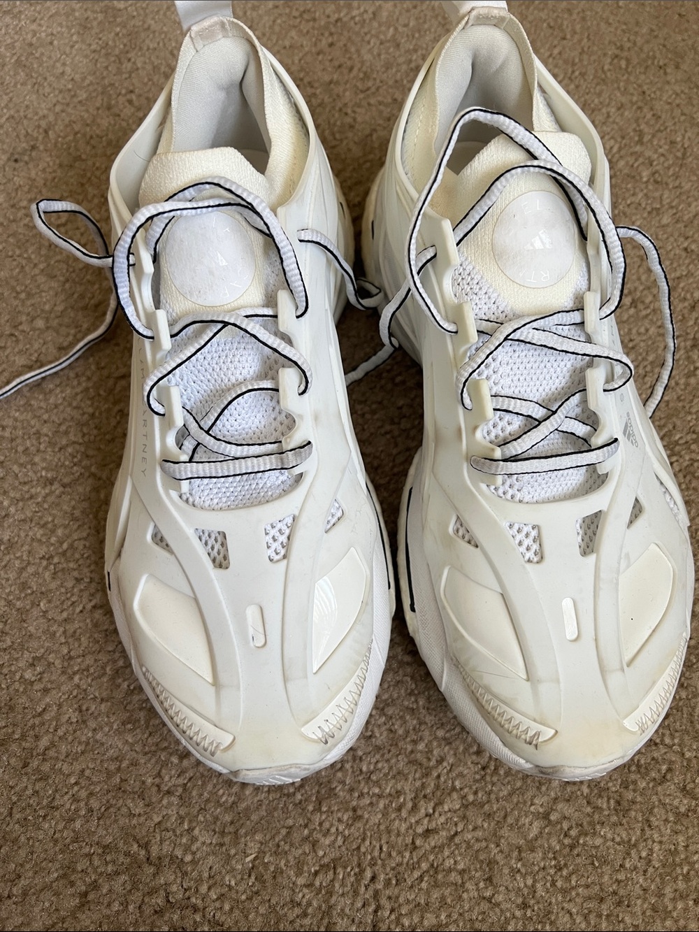 Stella McCartney Off-White Lace-Up Platform Sneakers